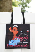 Load image into Gallery viewer, Nurse V Medical Professional Nurse Tote Bags for RN, LPN, CNA, PA, EMT - &quot;Not all Angels have wings&quot;
